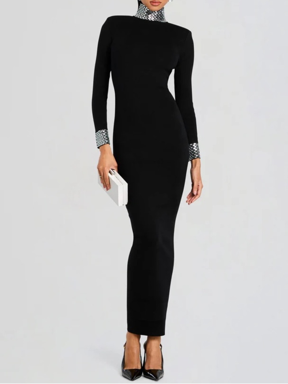 Retrofete Monroe Black Sequined Maxi Dress Women’s Size Small